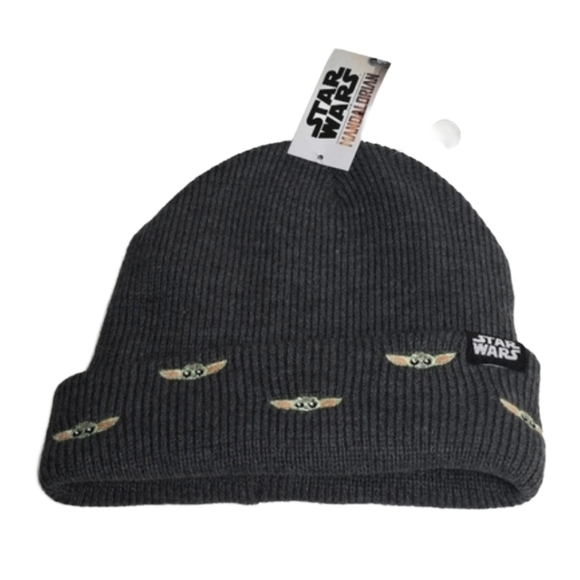 Star Wars Other - Star Wars Mandalorian Baby Yoda Grogu Adult Gray Beanie Fleece Lined Nwt